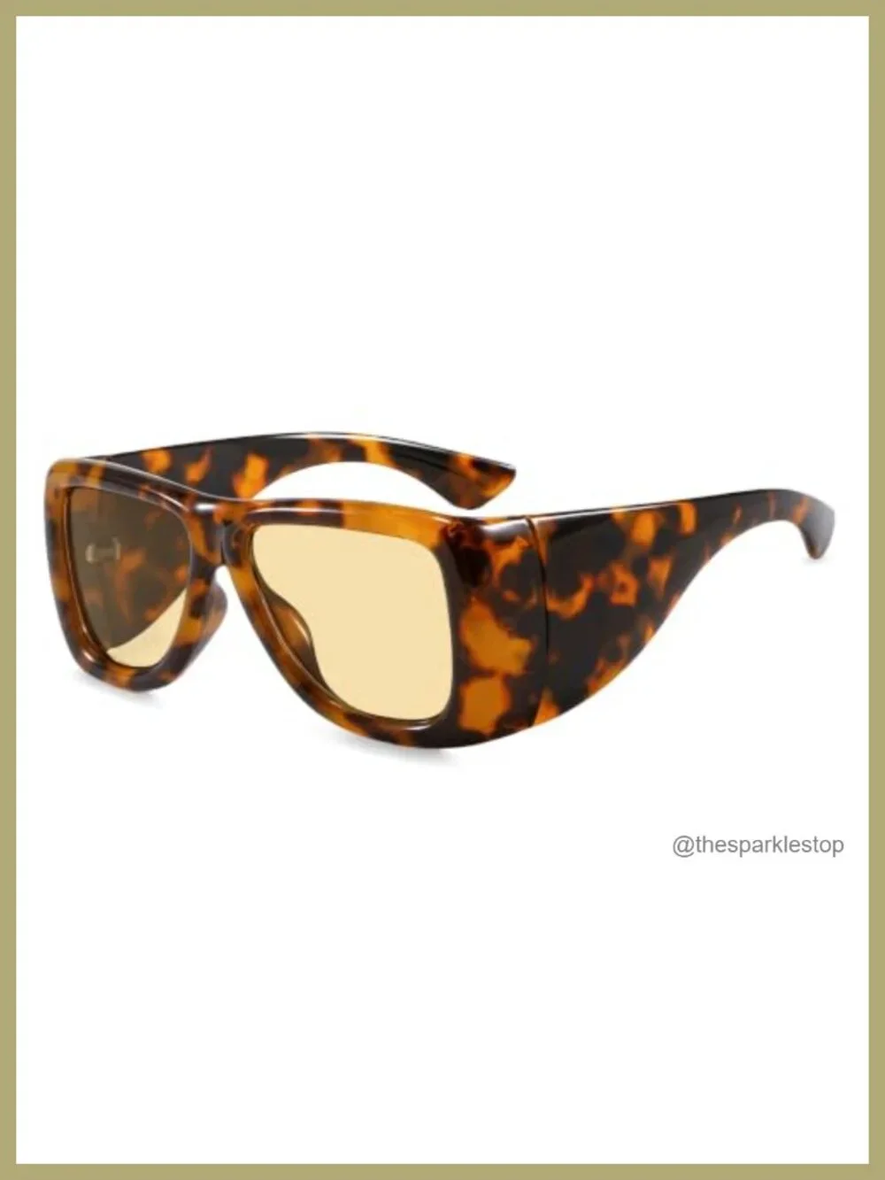 Retro Oversized Square Aviator Sunglasses for Men Women UV400 Protection Plastic